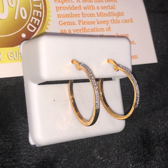 Beautiful Christmas gift Real Diamond Hoop earrings Not CZ not Moissanite Sale! - Picture 7 of 7